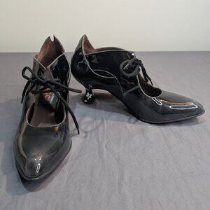 Lisa Tucci Pumps 37 Black Ombre Patent Ball Heel Modern Italy